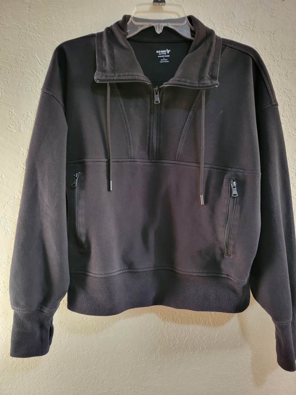 Old Navy Black Zip-Up Hooded Pullover...
